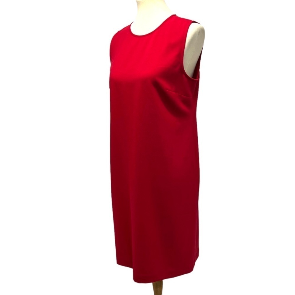 J.Jill Stretch Red Sleeveless Shift Dress Career Casual Holiday Womens 10 - Picture 2 of 6